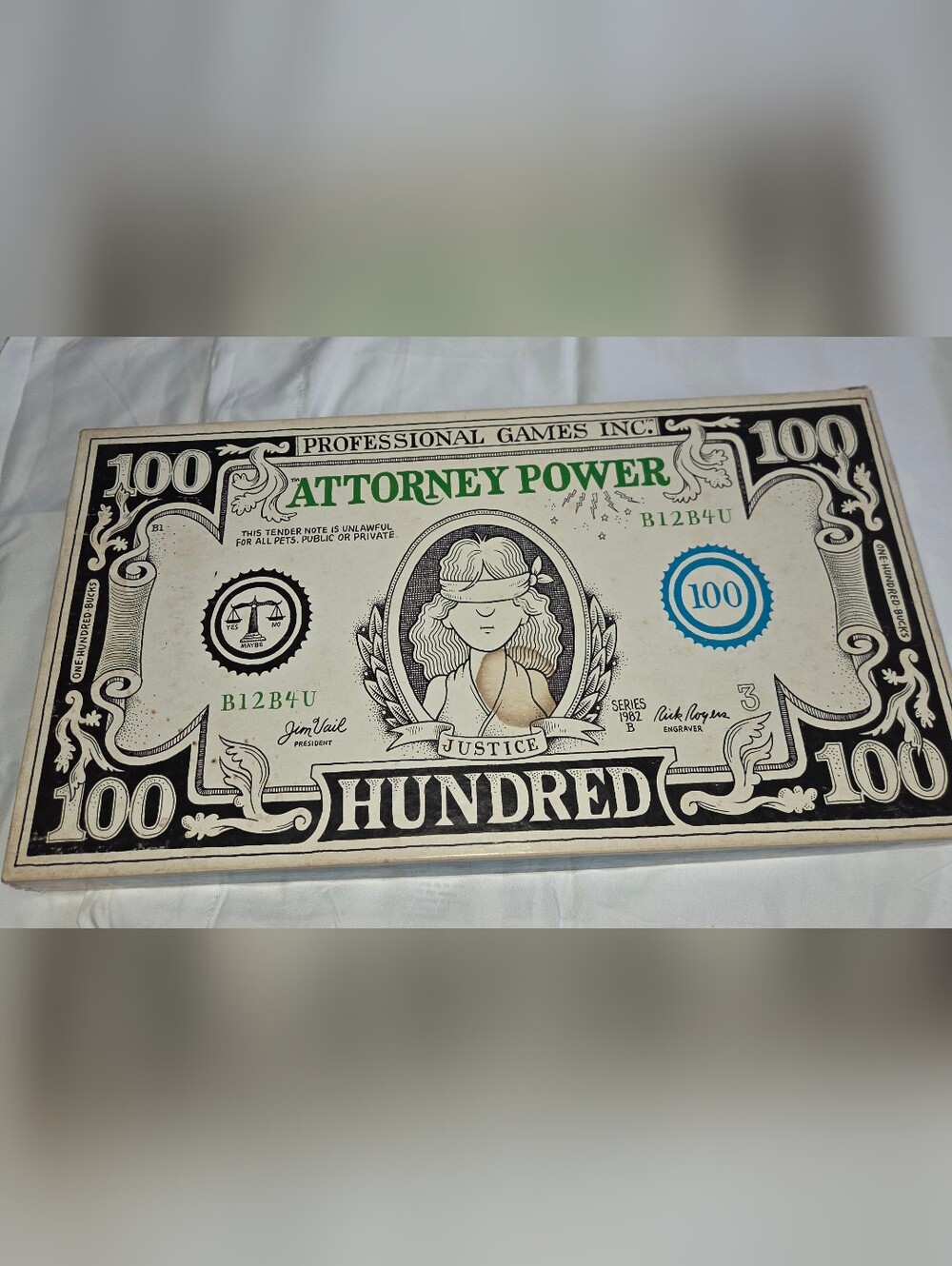 ATTORNEY POWER Vintage Professional Games Inc Board Game 1982 Complete